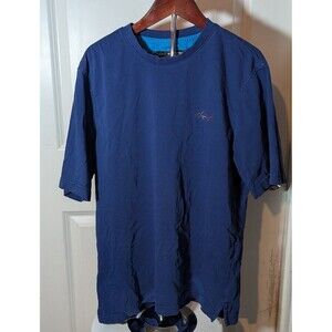 Vtg Greg Norman Men's Classic Fit Cotton Crew Neck Blue Logo T-Shirt Medium